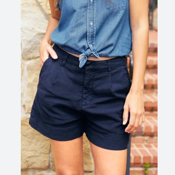 Frank & Eileen WATERFORD Walking Short ITALIAN PERFORMANCE LINEN size: 10 Navy - Picture 2 of 16